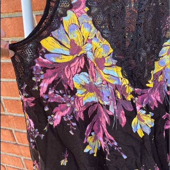Intimately by Free People Black Lace/Floral Tunic Slip Dress Size Large - Picture 5 of 12